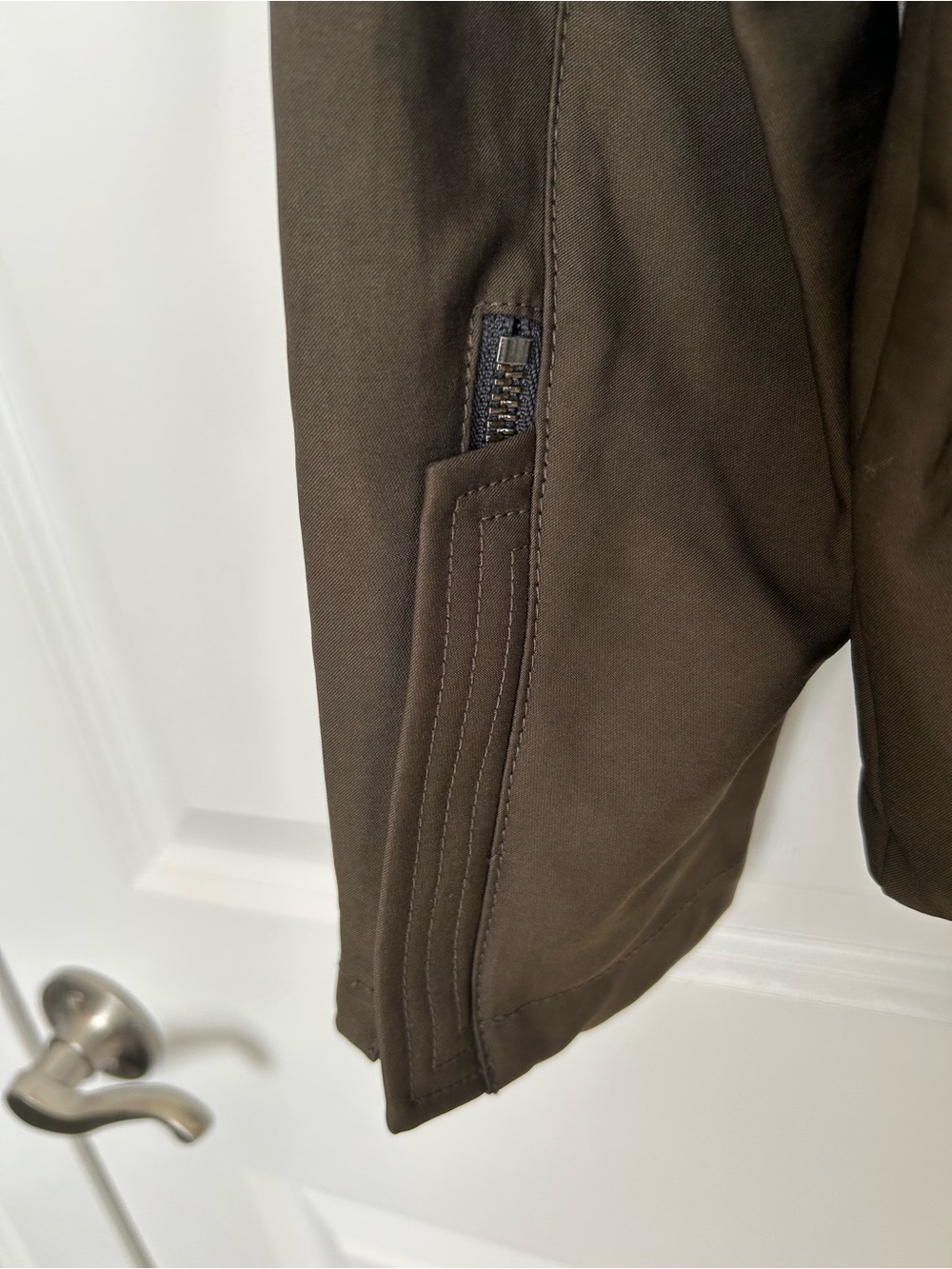 Mango Olive Bomber Jacket with Black Accents - Picture 5 of 6